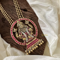 Premium Narasimha Jadau Kundan Pendant Chain-Pearl-J2369