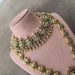 Vriksham Gold Look Alike Antique Lakshmi Bridal Set-G18663