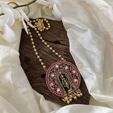 Precious Ram Jadau Kundan Pendant Chain-Pearl-J2365