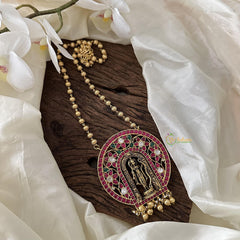 Precious Ram Jadau Kundan Pendant Chain-Pearl-J2365