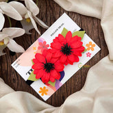 Vriksham Vibrant Red & Black Floral Cluster Baby Hair Band Flower Accessories-KH1360