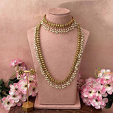 Vriksham Minimalist Gold Plated Peacock Guttapusalu Bridal Set-Pearls-G21061