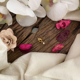 Vriksham Peacock Shape AD Stone Nath/Nose pin-Pearl-White Red & green-G17389