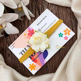 Vriksham Single Flower Bloom On Yellow Stretchy Baby Hair Band Flower Accessories-KH1367