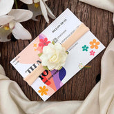 Vriksham Single Flower Bloom On White Stretchy Baby Hair Band Flower Accessories-KH1368