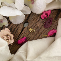 Vriksham Designer AD Stone Nath/Nose pin-White-G17396