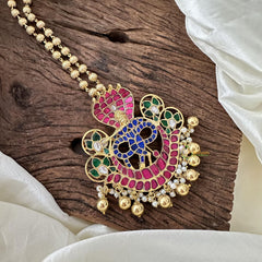 Premium Kalinga Narthanam Krishna Jadau Kundan Pendant Chain-J2372