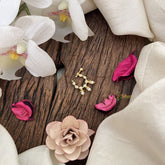 Vriksham Disigner Golden Naths/Nose pin-White-Pearl-G18665