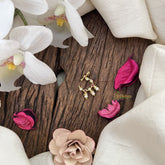 Vriksham Disigner Golden Naths/Nose pin-Red White-Pearl-G18667