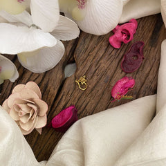 Vriksham Floral AD Stone Nath/Nose pin-Red White-G17393