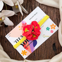 Vriksham Red Hibiscus Floral Baby Headband Flower Accessories-KH1372
