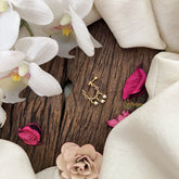 Vriksham unique 7 Red Stone Naths/Nose pin-Pearl-G18669