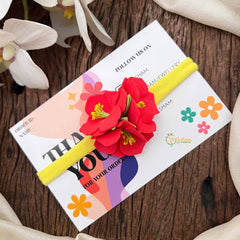 Vriksham Red Hibiscus Floral Baby Headband Flower Accessories-KH1372