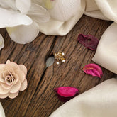 Vriksham Designer AD Stone Nath/Nose pin-Pearl-White Red-G17386