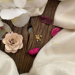 Vriksham Designer AD Stone Nath/Nose pin-Pearl-White Red-G17386