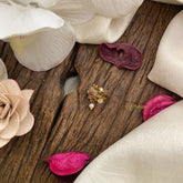 Vriksham Designer AD Stone Nath/Nose pin-Pearl-White Red & Green-G17387