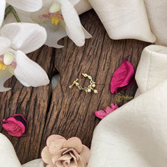 Vriksham unique Multi Color Stone Naths/Nose pin-Pearl-G18670