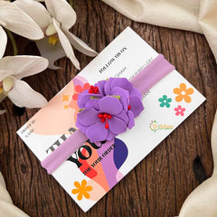 Vriksham Lavender Hibiscus Floral Baby Headband Flower Accessories-KH1373