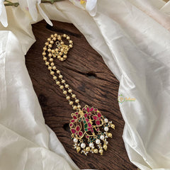 Gold Look Alike Jadau Kundan Krishna Pendant Chain-J2380