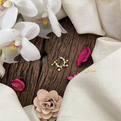 Vriksham unique Red White Stone Naths/Nose pin-Pearl-G18671