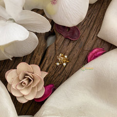 Vriksham Designer AD Stone Nath/Nose pin-Pearl-White-G17385