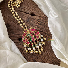 Gold Look Alike Jadau Kundan Krishna Pendant Chain-J2380