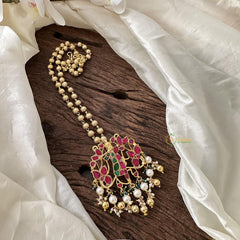 Gold Look Alike Jadau Kundan Krishna Pendant Chain-J2380