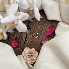 Vriksham Designer Leaf Naths/Nose pin-Red White-G18736