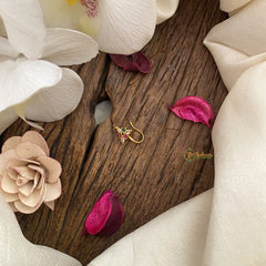 Vriksham Antique Designer AD Stone Nath/Nose pin-Red White & Green-G17366