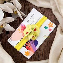 Vriksham Yellow Hibiscus Floral Baby Headband Flower Accessories-KH1376