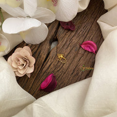 Vriksham Antique Designer AD Stone Nath/Nose pin-Red White & Green-G17366