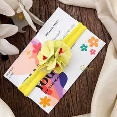 Vriksham Yellow Hibiscus Floral Baby Headband Flower Accessories-KH1376