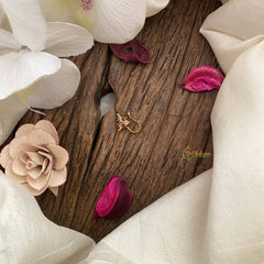 Vriksham Antique Designer AD Stone Nath/Nose pin-Red White-G17365