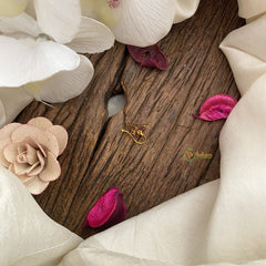 Vriksham Antique Designer AD Stone Nath/Nose pin-Red-G17364