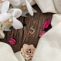 Vriksham Designer floral Naths/Nose pin-Red White-G18705