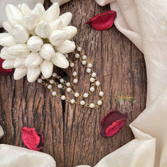 Vriksham Classic Jasmine Mogra Hair Clip With 3 Pearls Line-H1227