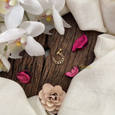 Vriksham leaf Stayle Naths/Nose pin-Red-G18687