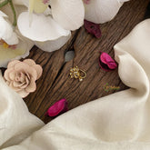 Vriksham Premium Golden Naths/Nose pin-Petals-Pearl-White-G17421