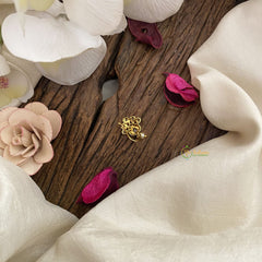 Vriksham Premium Golden Naths/Nose pin-Petals-Pearl-White-G17421