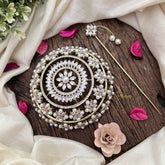 Vriksham Classic Crystal Leaf Design Hair Bun Cage Accessory-H1222