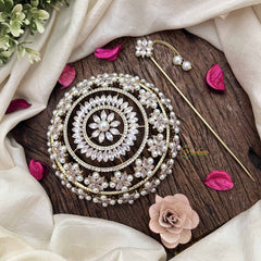 Vriksham Classic Crystal Leaf Design Hair Bun Cage Accessory-H1222