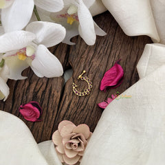 Vriksham Designer Peacock Bridal Naths/Nose pin-Red-G18735