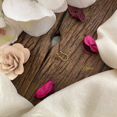 Vriksham Butterfly Shape AD Stone Nath/Nose pin-Red-G17382