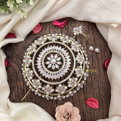 Vriksham Classic Crystal Leaf Design Hair Bun Cage Accessory-H1222