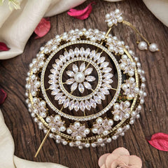 Vriksham Classic Crystal Leaf Design Hair Bun Cage Accessory-H1222