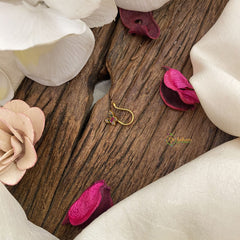 Vriksham Butterfly Shape AD Stone Nath/Nose pin-Red White & Green-G17384