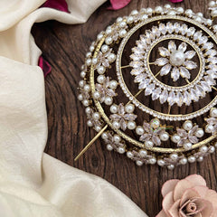 Vriksham Classic Crystal Leaf Design Hair Bun Cage Accessory-H1222