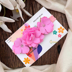 Vriksham Lavender Sunshine Trio Layered Floral Headband Flower Accessories-KH1381