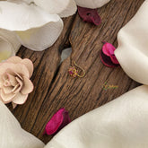 Vriksham Unique AD Stone Nath/Nose pin-Red-G17352