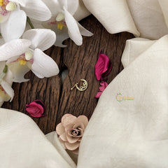 Vriksham Designer Three Dot Bridal Naths/Nose pin-Red-G18680